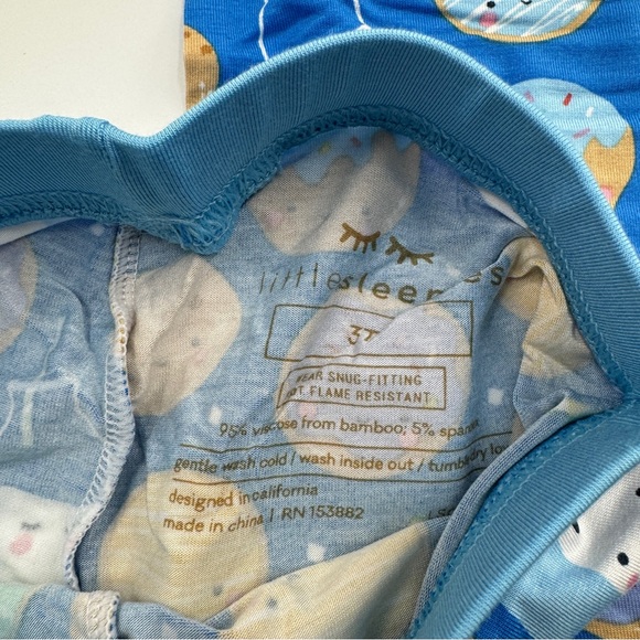 Little Sleepies Blue Cookies & Milk Two Piece Short Sleeve & Shorts PJ Set - Picture 5 of 5